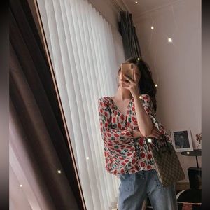 GANNI authentic rose blouse size FR36 xs/s